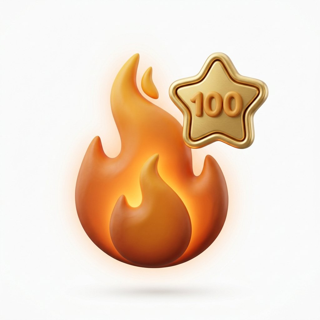 Habit Streak Flame 3D Icon